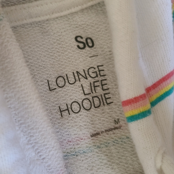 Rainbow stripe cropped hoodie - Picture 2 of 2